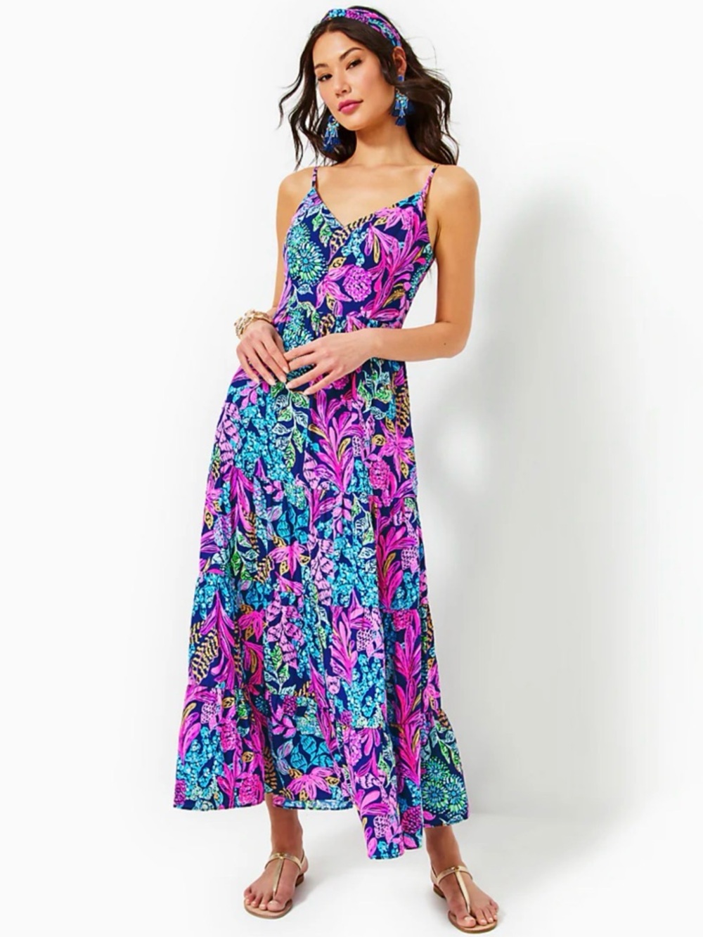 Lilly Pulitzer Joellane Tiered Maxi Dress Size 6